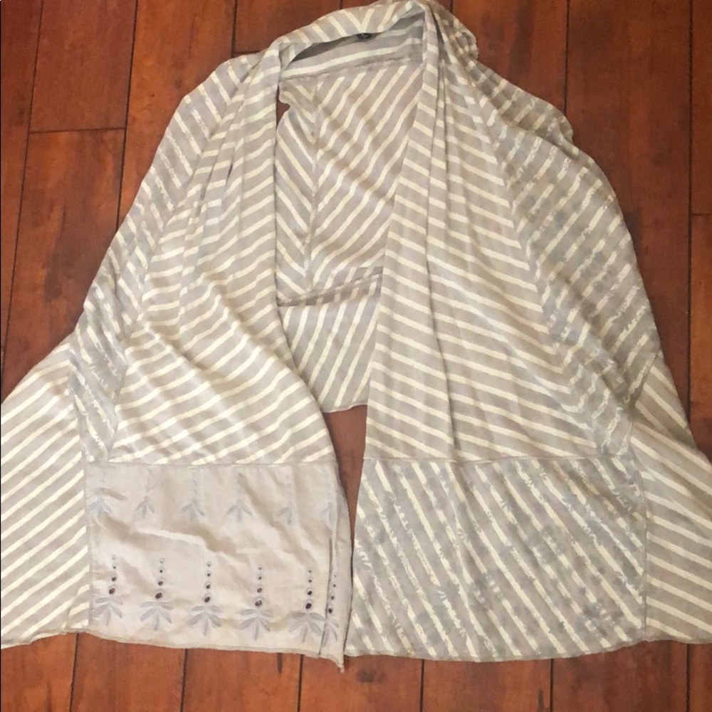 Never worn grey white striped vest, coverup